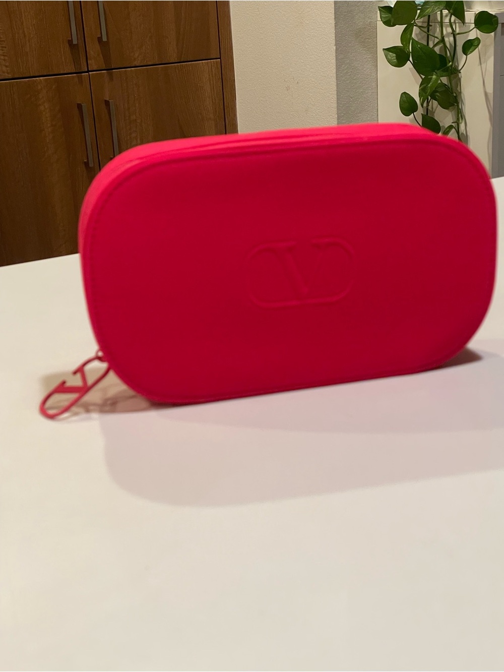 Hot Pink Women's Cosmetic Pouch - Embossed Logo